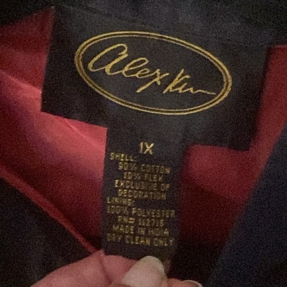 Alex Kim Women’s Black Embroidered Cotton Blazer Suit Jacket Top size 1X - Picture 4 of 4